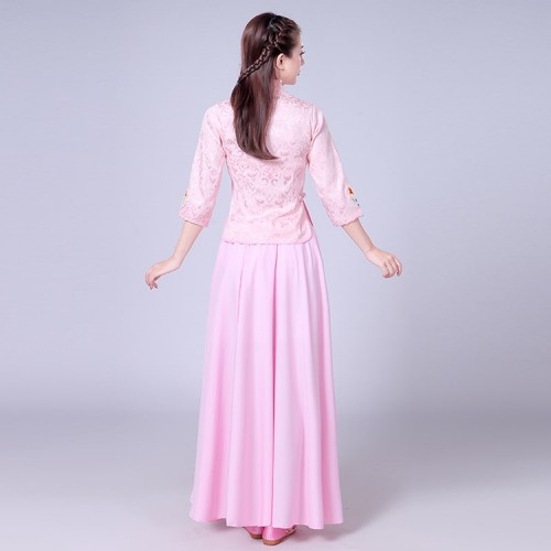 Women's Chinese folk dance dresses qipao princess student drama cosplay ancient traditional stage performance costumes dress